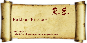 Retter Eszter névjegykártya
